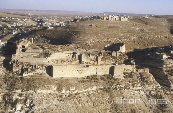 An aerial view of the Karak Castle (  Photo courtesy of ACOR/Rami Khoury Collection)